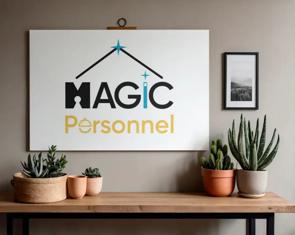 Large wall print of the Magic Personnel logo