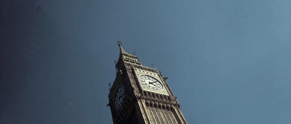 Big Ben against a blue evening sky